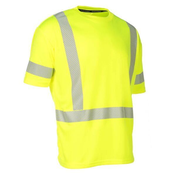 TMG - Hi Vis Lime Crew Neck Short Sleeve Ultrasoft Technical Tee Thumbnail